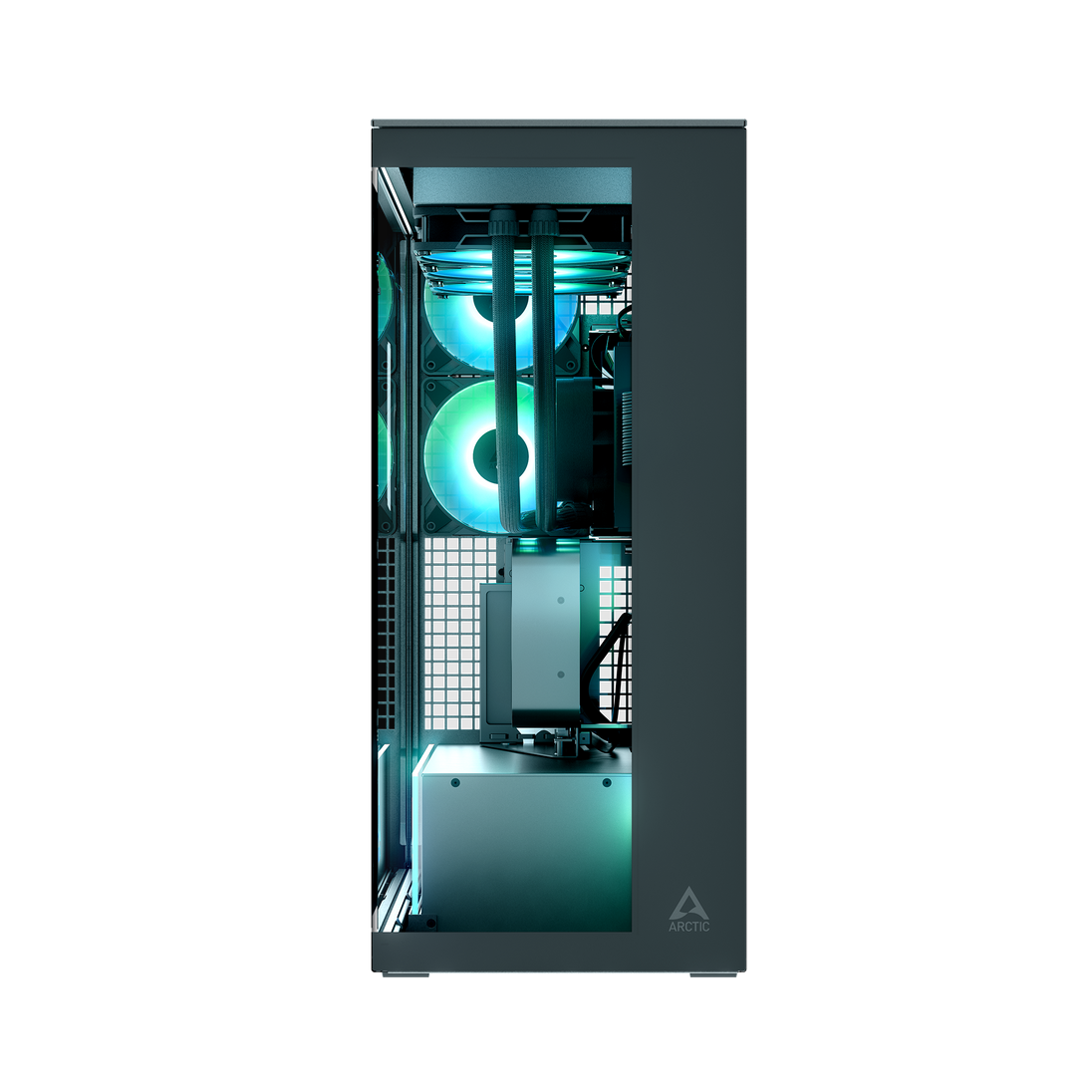 ARCTIC Xtender VG | E-ATX PC case | Vertical GPU mount | Black clear glass