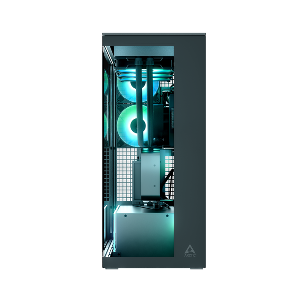 ARCTIC Xtender VG | E-ATX PC case | Vertical GPU mount | Black clear glass