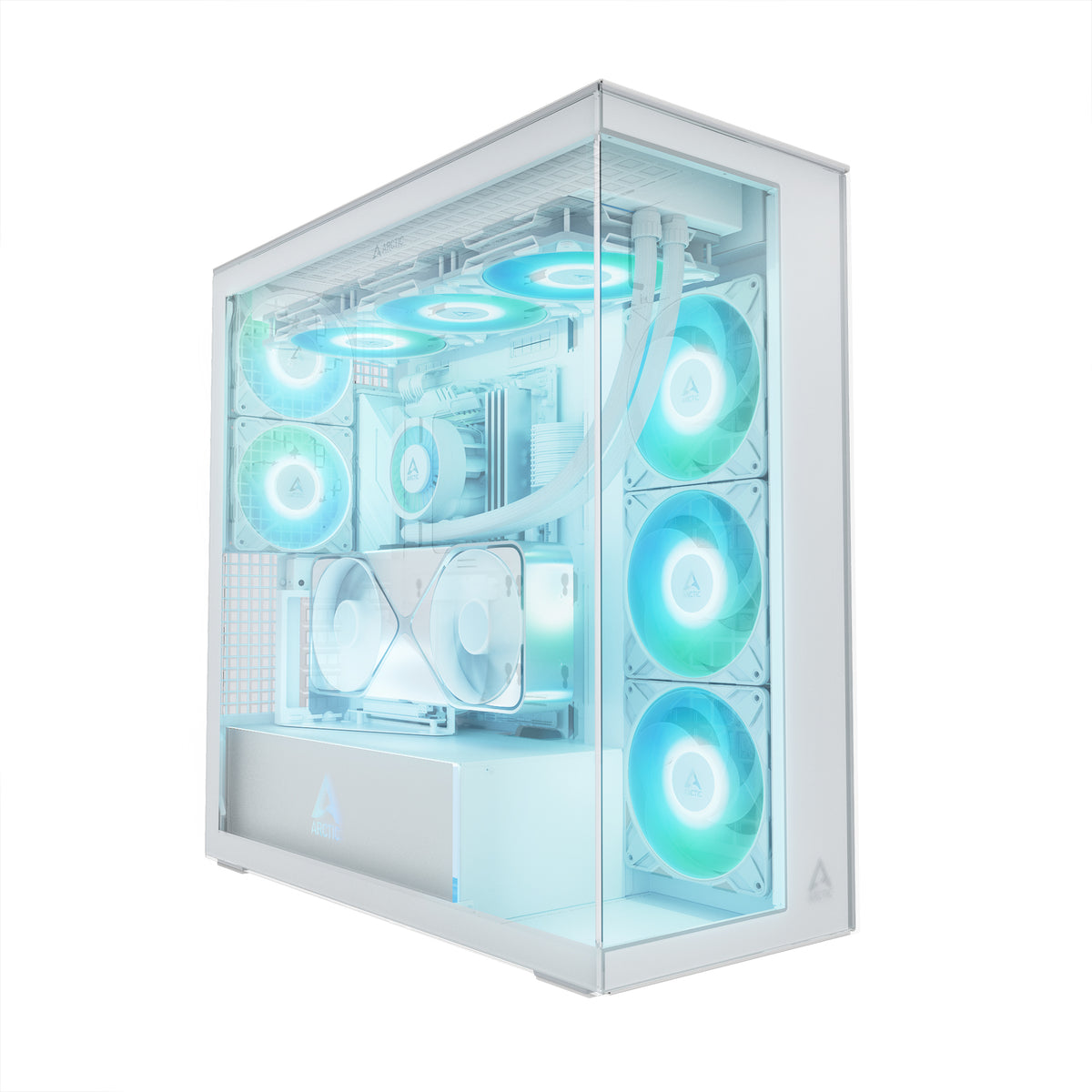 ARCTIC Xtender VG White | E-ATX PC case | Vertical GPU mount | Clear glass