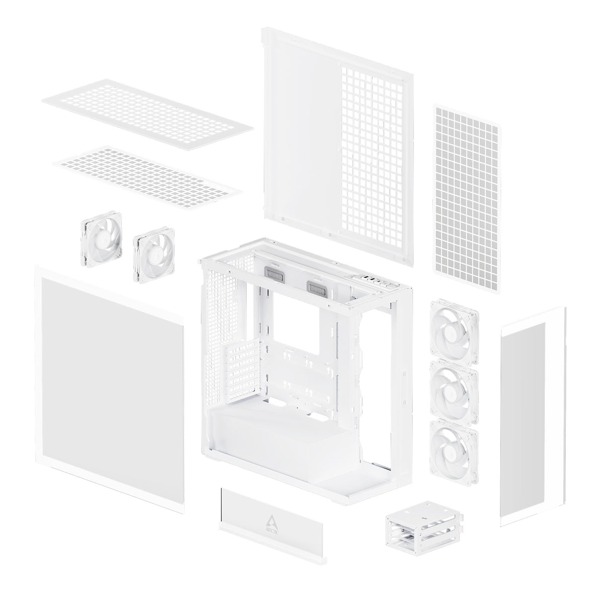 ARCTIC Xtender | E-ATX PC case | Five pre-installed A-RGB fans | White