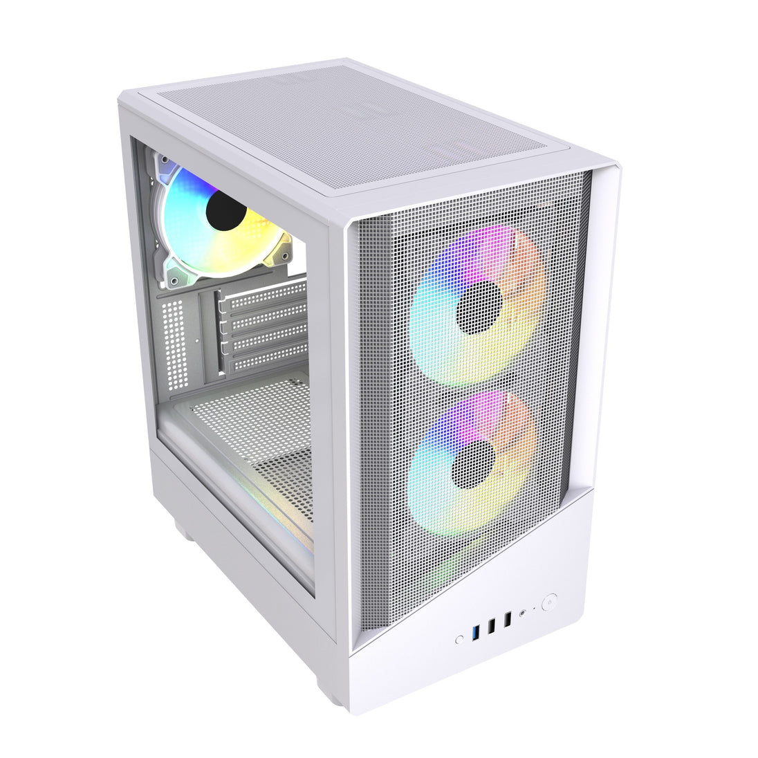 VIDA Spire M | Micro-ATX gaming case | 3 ARGB fans | White
