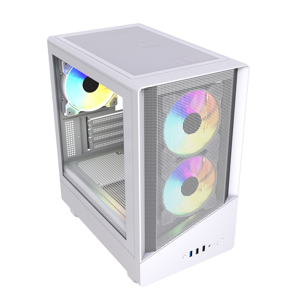VIDA Spire M | Micro-ATX gaming case | 3 ARGB fans | White