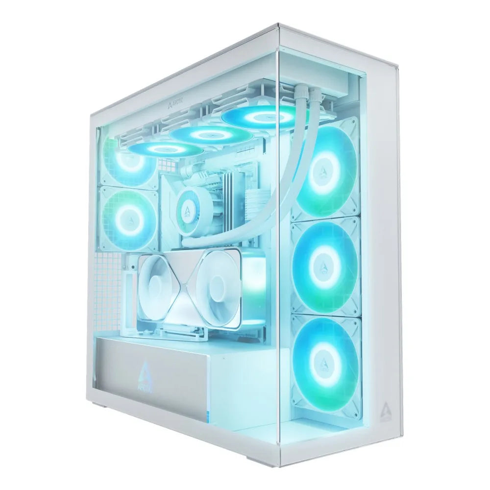 ARCTIC Xtender VG White | E-ATX PC case | Vertical GPU mount | Clear glass