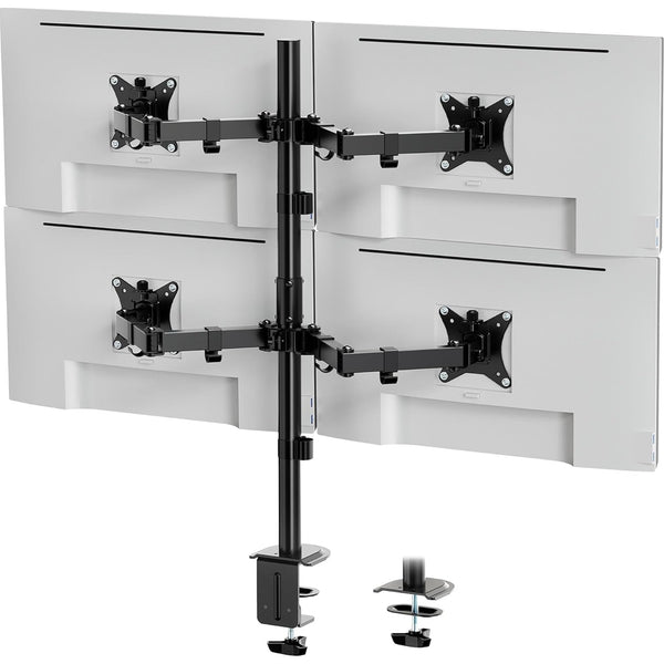 VonHaus Quad Monitor Mount | Four-screen desk stand | 13–32 inch screens | Black