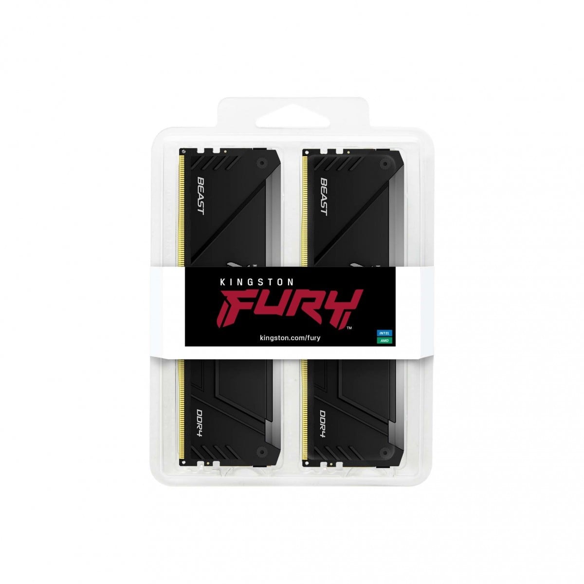 Kingston FURY Beast RGB | DDR4 RAM kit | 16GB 3200MT/s CL16 | 2 x 8GB Black