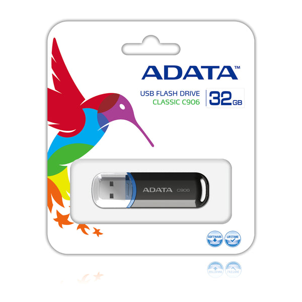 ADATA C906 | USB 2.0 Flash Drive | 32GB | Black