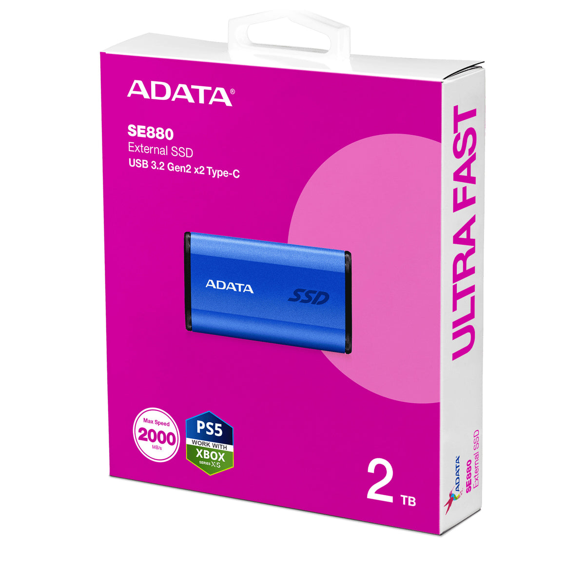 ADATA SE880 | External SSD | USB 3.2 | 2TB blue