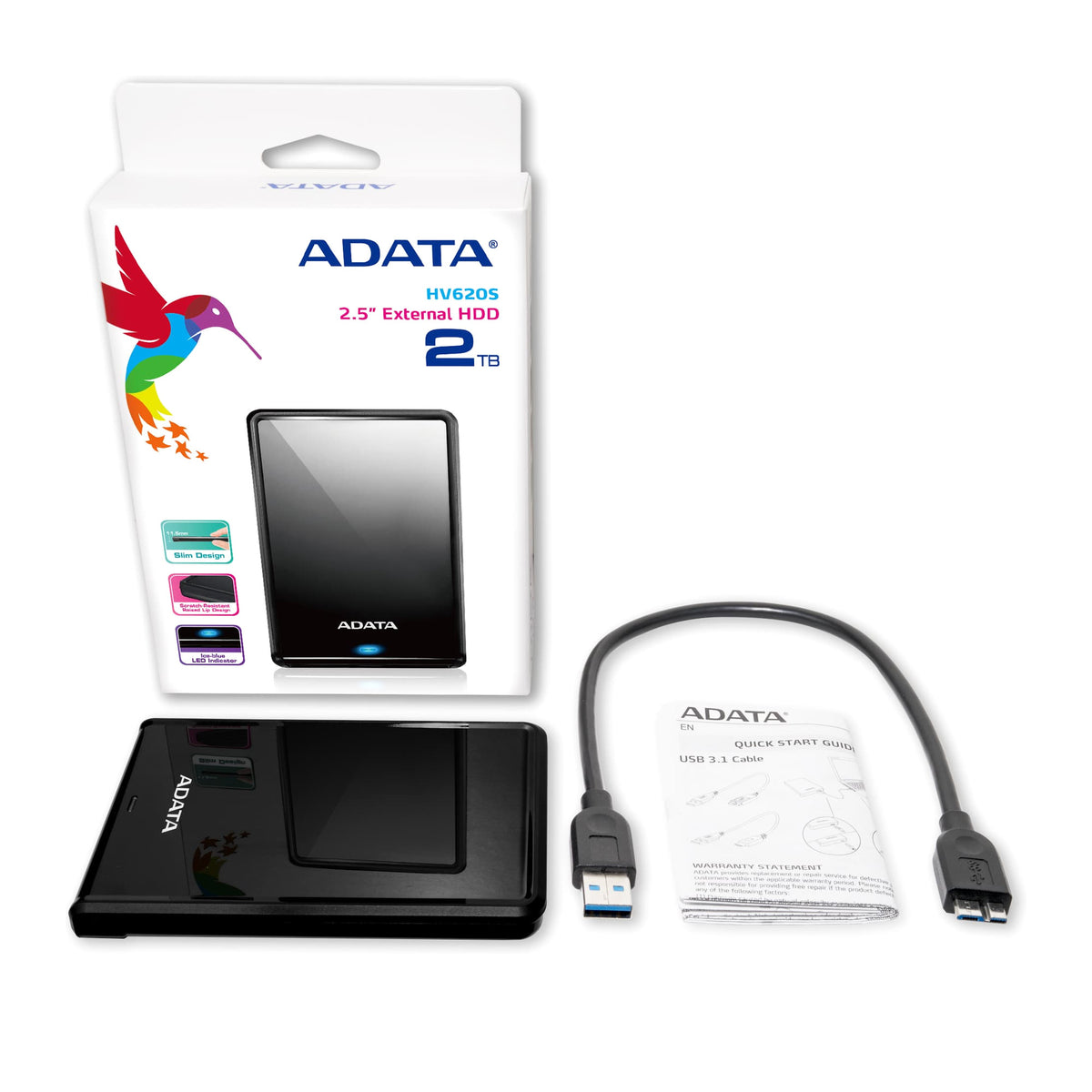 ADATA HV620S | Portable hard drive | USB 3.2 Gen 1 | 2TB