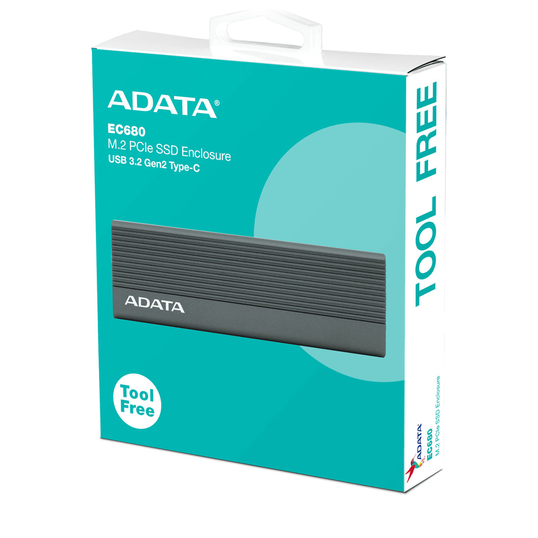 ADATA EC680 | M.2 NVMe SSD enclosure | USB-C 10Gbps | Grey