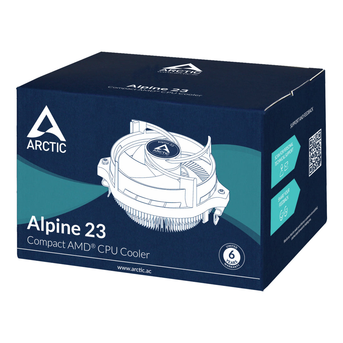 ARCTIC Alpine 23 | AMD CPU cooler | 90 mm PWM fan | AM5 and AM4