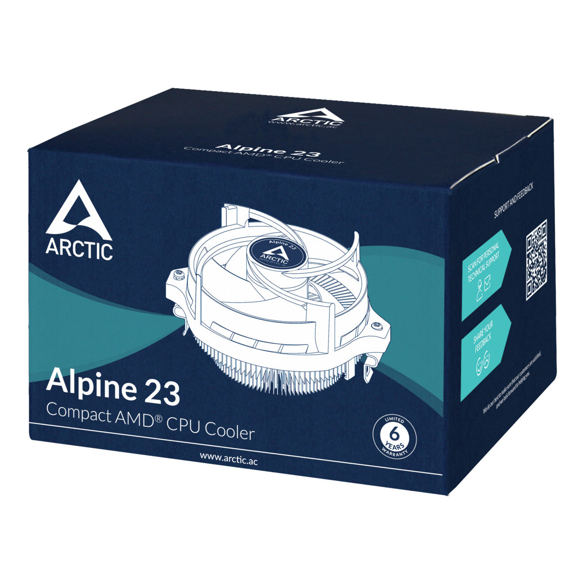 ARCTIC Alpine 23 | AMD CPU cooler | 90 mm PWM fan | AM5 and AM4