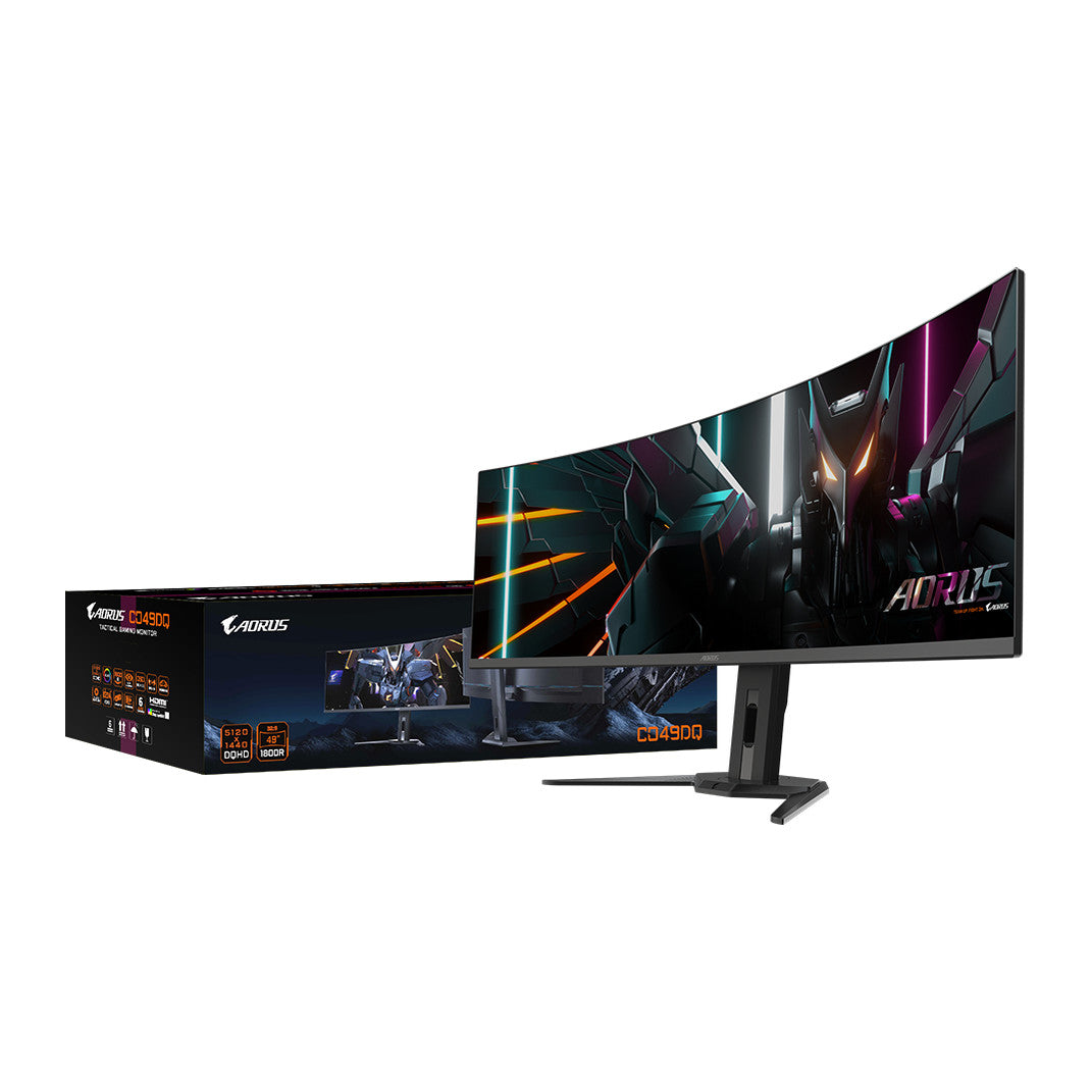 AORUS CO49DQ | 49-inch curved OLED gaming monitor | Dual QHD 144Hz | Black