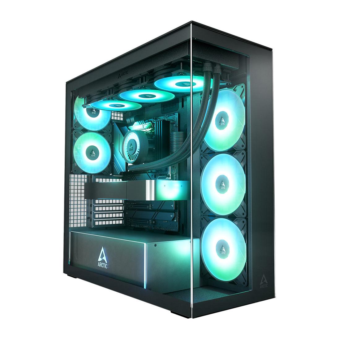 ARCTIC Xtender | PC case | E-ATX and 420 mm radiator support | Black clear glass