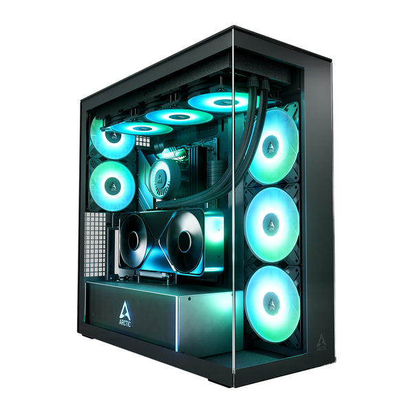 ARCTIC Xtender VG | E-ATX PC case | Vertical GPU mount | Black clear glass
