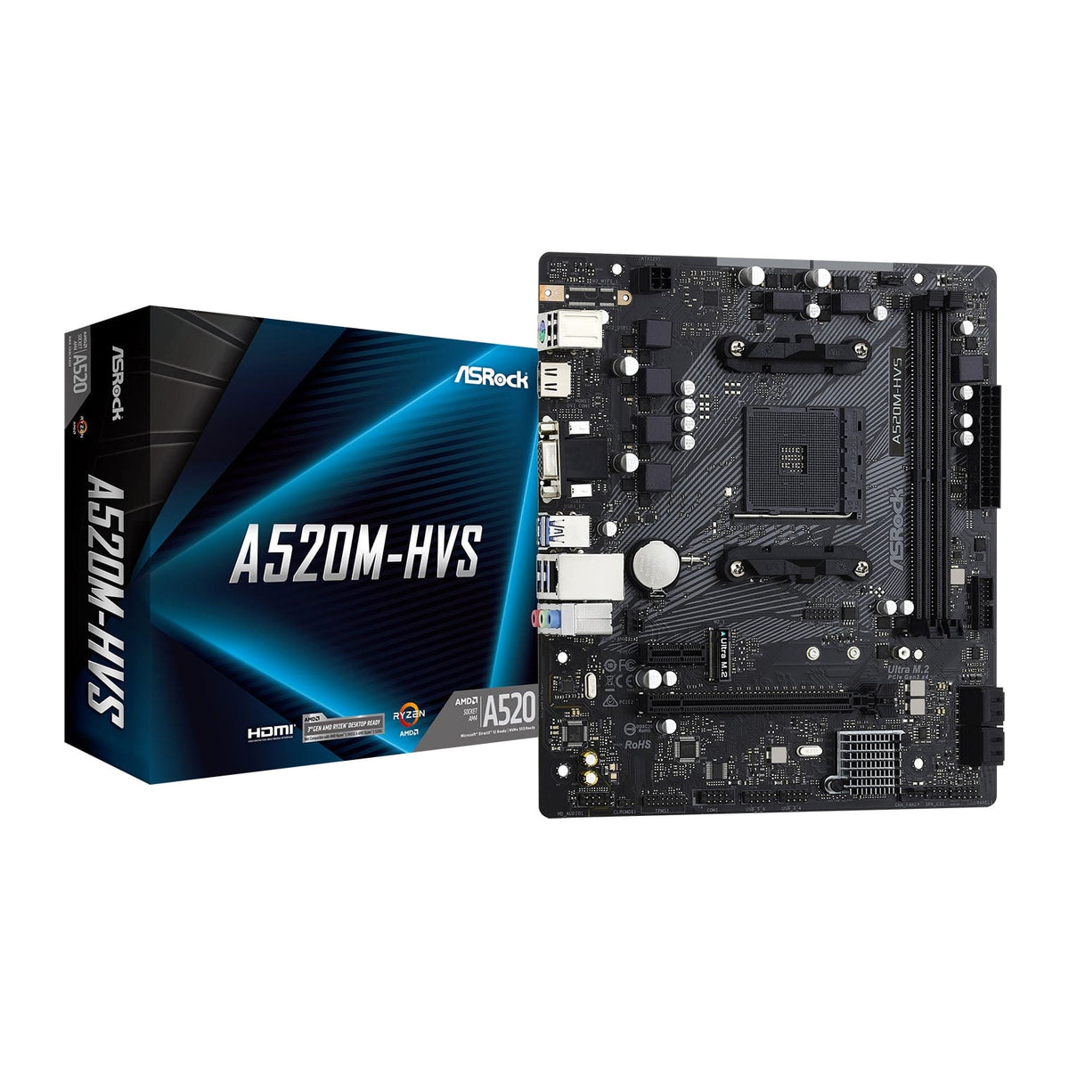 ASRock A520M-HVS | AM4 motherboard | DDR4 | Micro-ATX