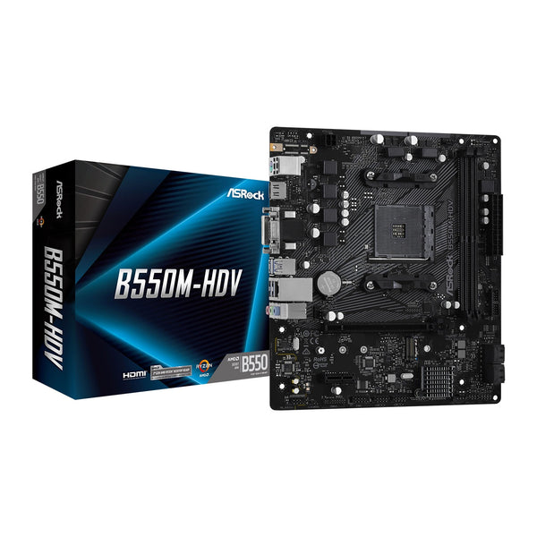 ASRock B550M-HDV | AMD AM4 Socket Motherboard | Micro-ATX | 2x DDR4 Slots