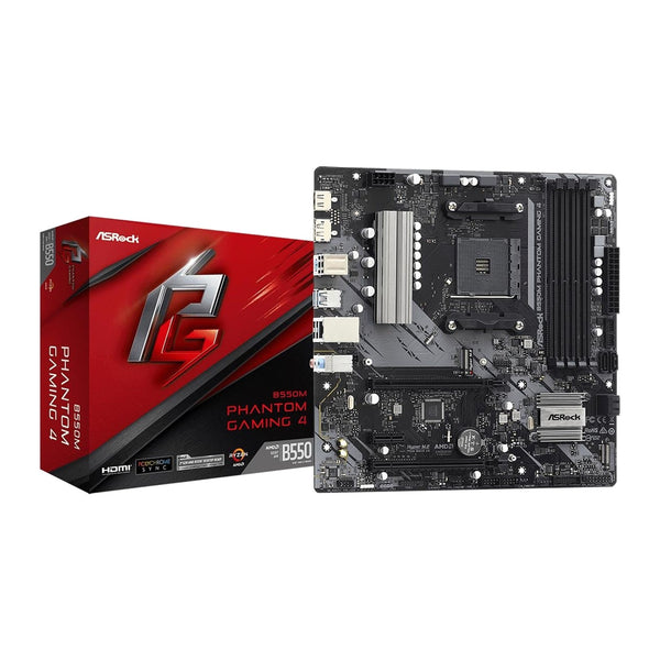 ASRock B550M Phantom Gaming 4 | AM4 motherboard | 4 DDR4 slots | Micro-ATX