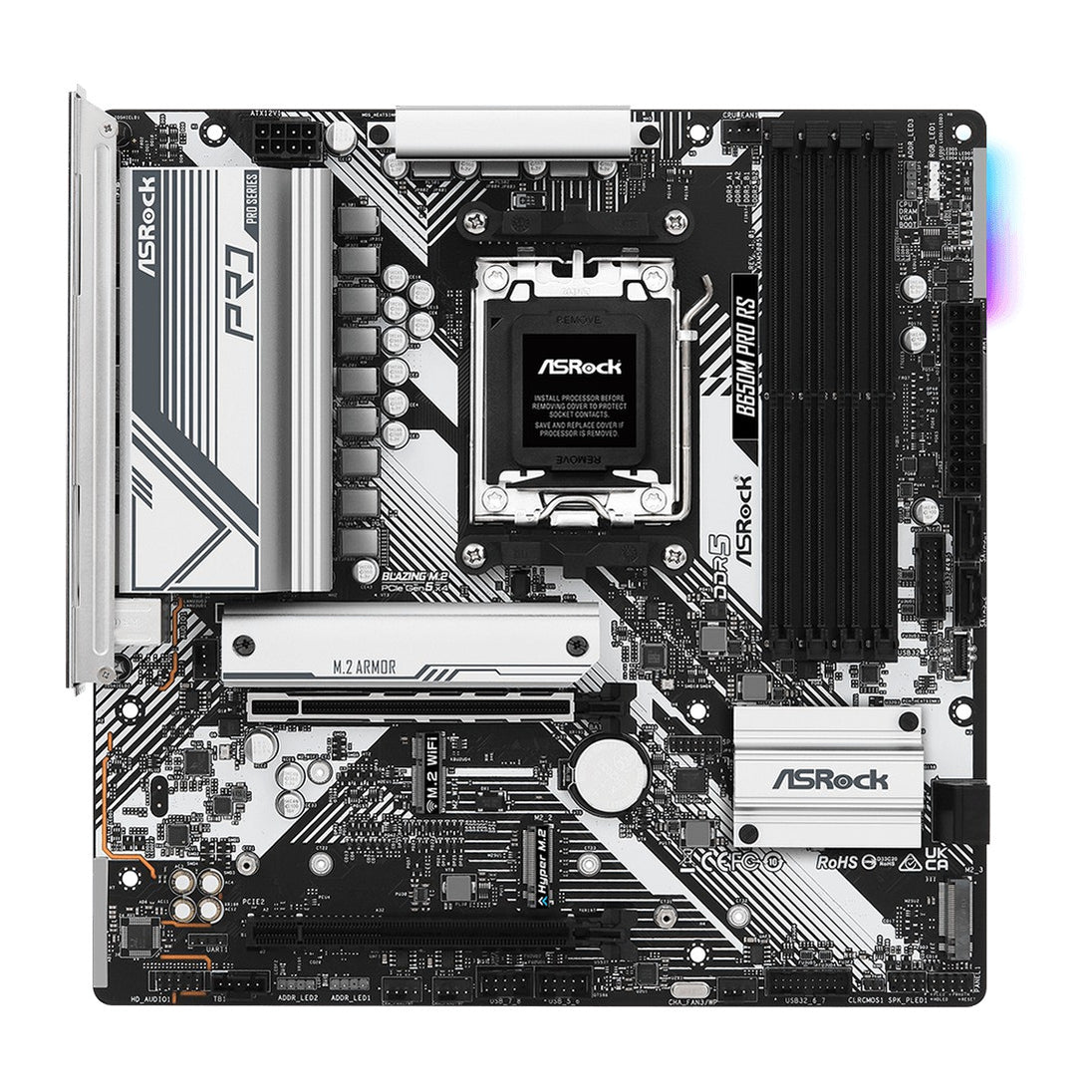 ASRock B650M Pro RS | AMD AM5 Socket Motherboard | Micro-ATX | 4x DDR5 Slots
