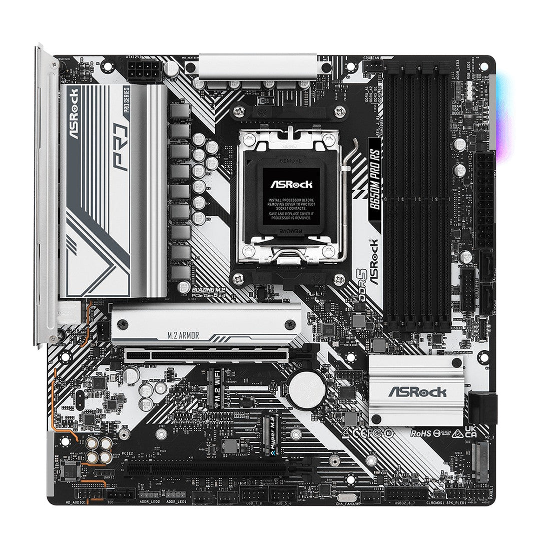 ASRock B650M Pro RS | AMD AM5 Socket Motherboard | Micro-ATX | 4x DDR5 Slots
