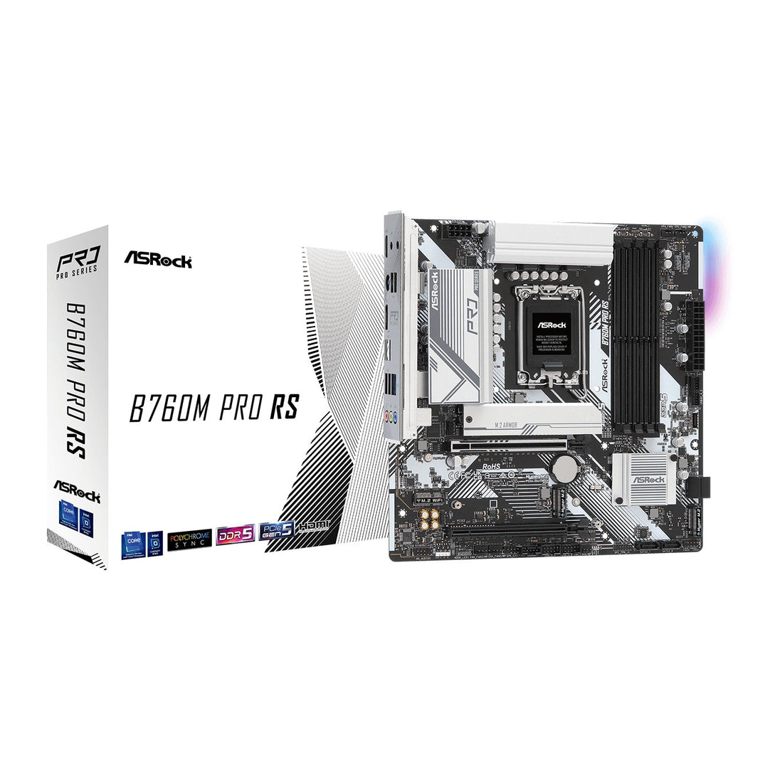 ASRock B760M Pro RS | LGA1700 motherboard | 4 DDR5 slots | Micro-ATX