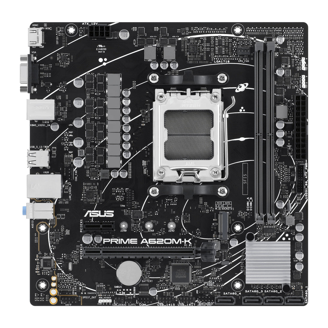 ASUS PRIME A620M-K | Micro-ATX Motherboard | AMD A620 Socket AM5 | DDR5