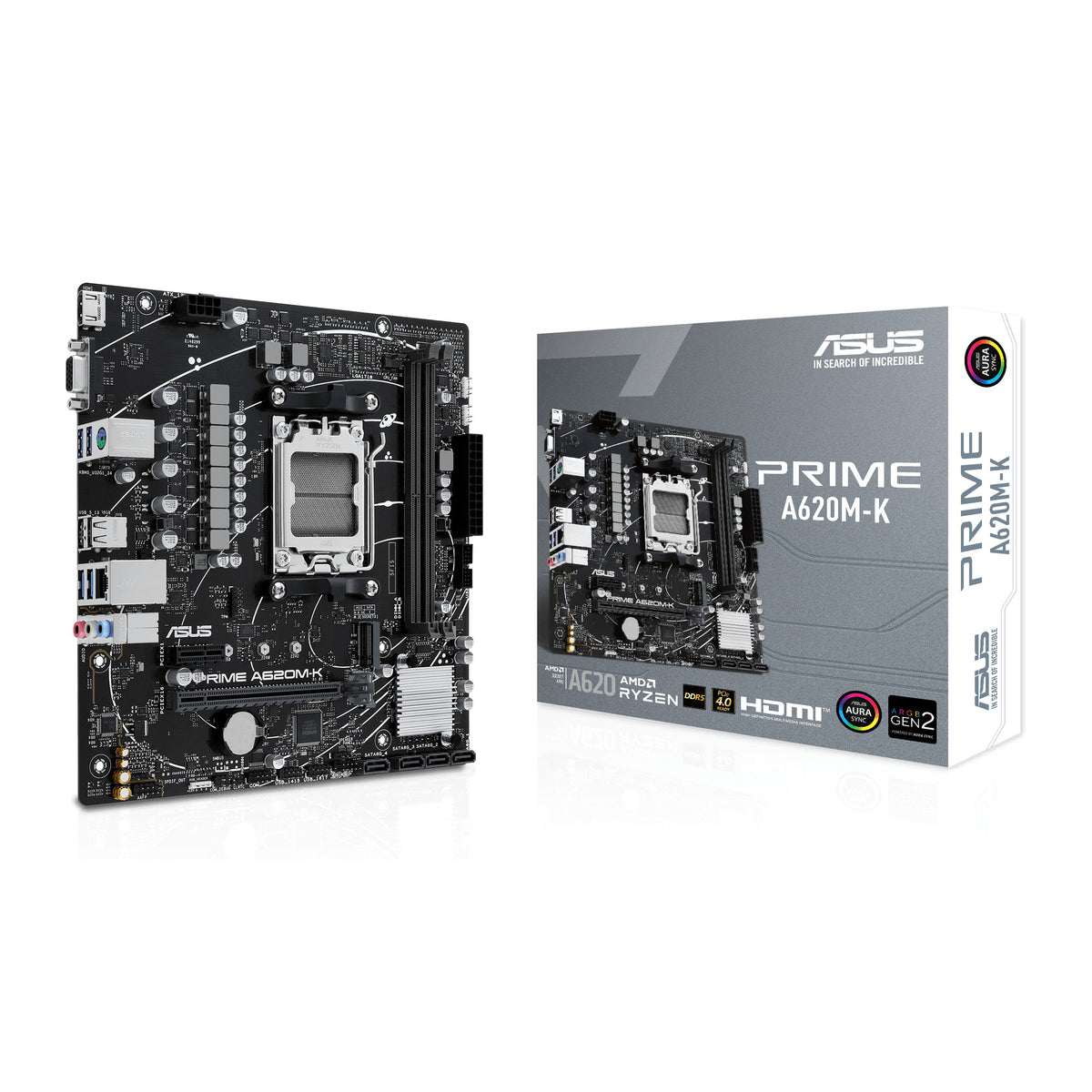 ASUS PRIME A620M-K | Micro-ATX Motherboard | AMD A620 Socket AM5 | DDR5