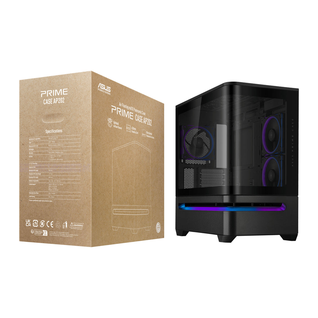 ASUS Prime AP202 ARGB | Micro-ATX PC case | Black