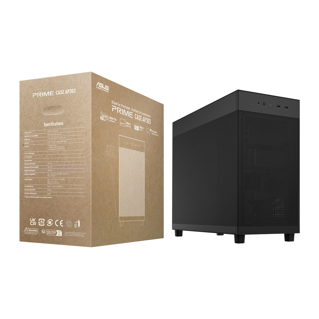 ASUS Prime AP303 | ATX PC case | Mesh panel | Black