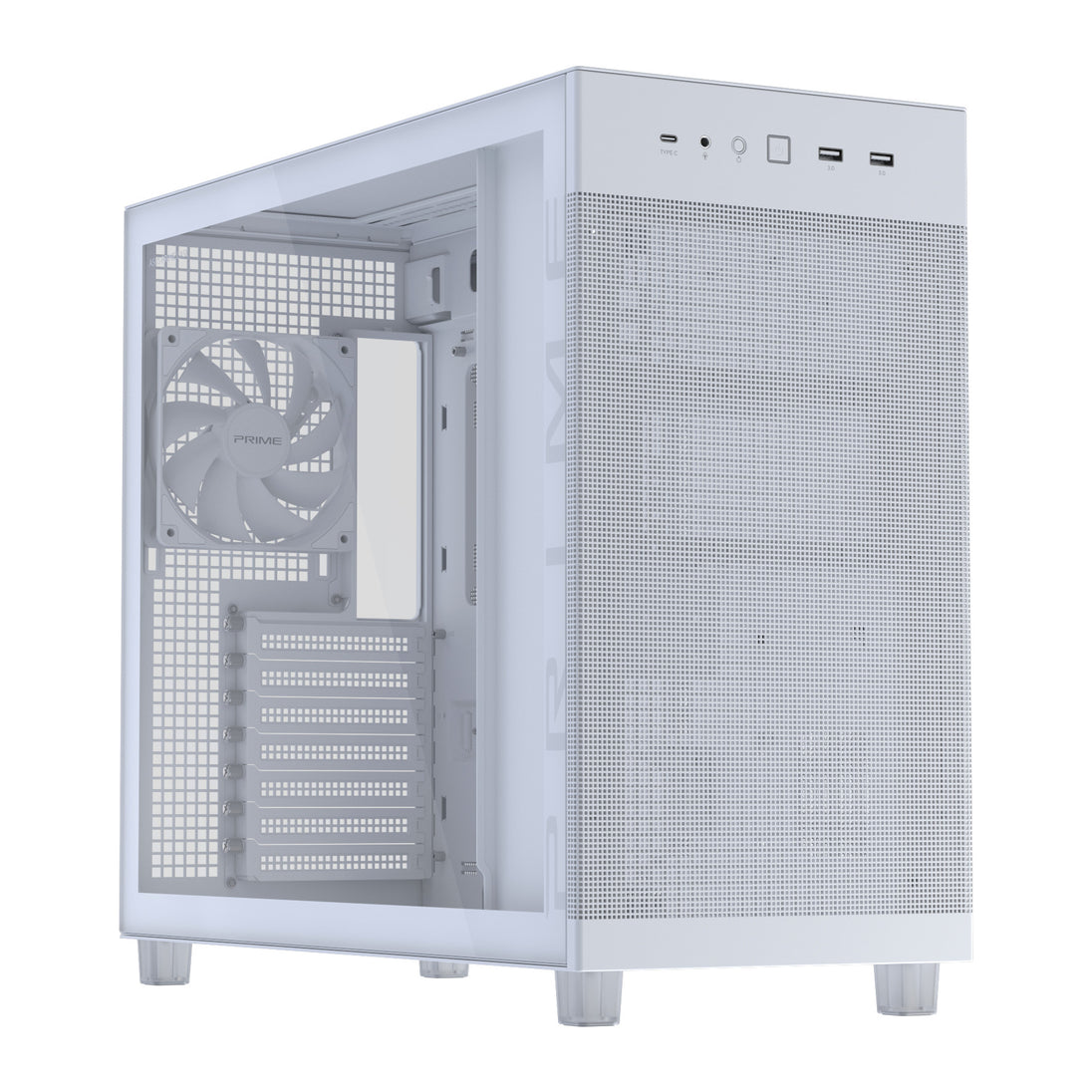 ASUS Prime AP303 | ATX PC case | Tempered glass | White