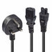 LINDY 30374 | Mains splitter cable | UK plug to IEC C13 and C5 | 2.5 m | Black