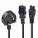 LINDY 30374 | Mains splitter cable | UK plug to IEC C13 and C5 | 2.5 m | Black