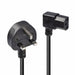 LINDY 30446 | Mains power cable | UK plug to angled IEC C13 | 1 m | Black