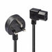 LINDY 30446 | Mains power cable | UK plug to angled IEC C13 | 1 m | Black