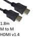 Cables Direct 77HDMI-018 | HDMI cable | High Speed with Ethernet | 1.8 m | Black