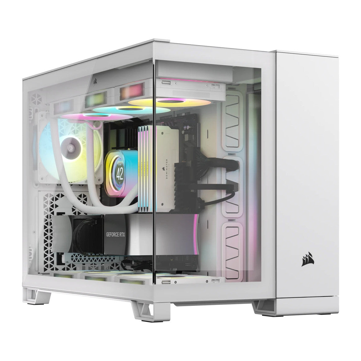 CORSAIR iCUE LINK 2500X RGB | Micro ATX PC case | Dual chamber | White