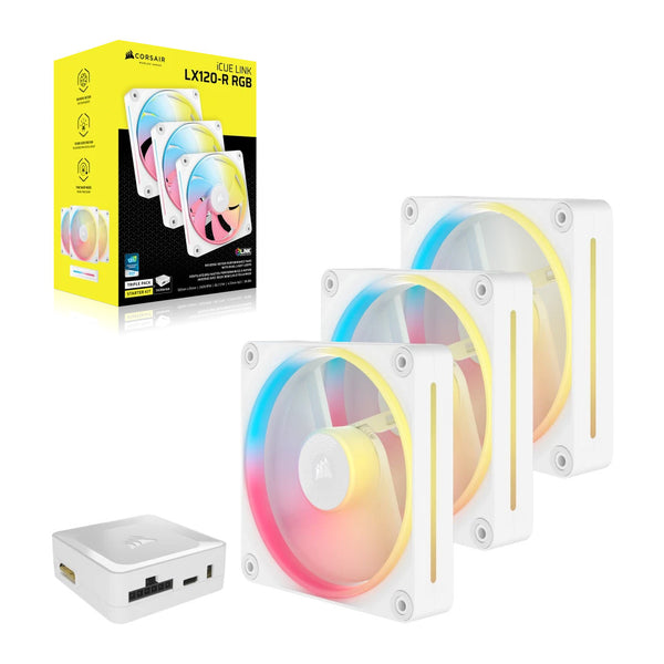CORSAIR iCUE LINK LX120-R RGB | 120mm case fans | Triple pack | White