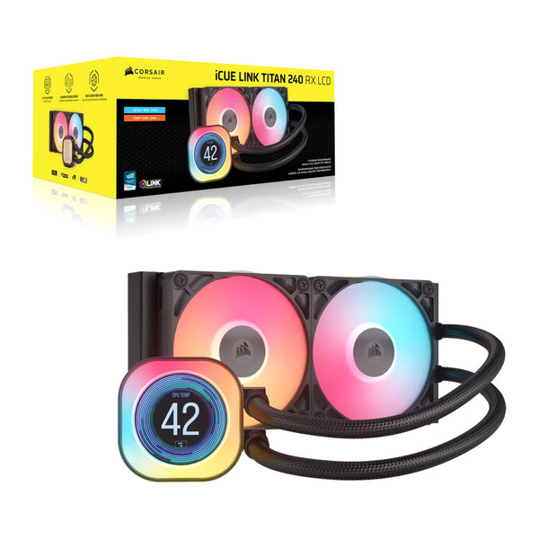 CORSAIR iCUE LINK TITAN 240 RX LCD | Liquid CPU cooler | 240mm radiator | Black