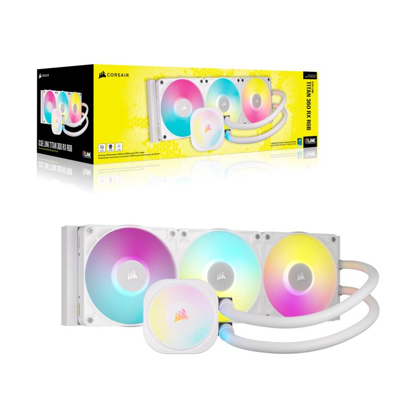 CORSAIR iCUE LINK TITAN 360 RX RGB | 360mm AIO CPU cooler | 3×120mm RGB fans