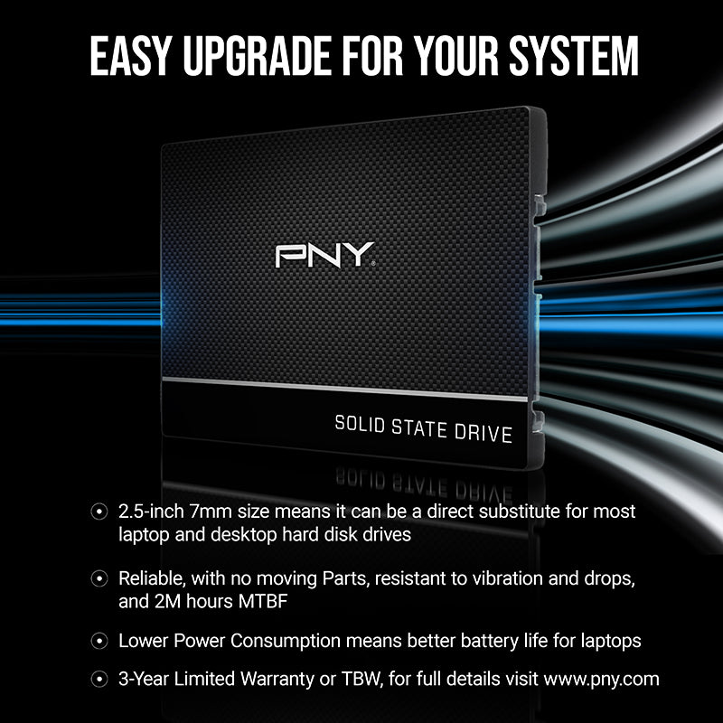 PNY CS900 | 250GB internal SSD | SATA III 2.5 inch | 7mm