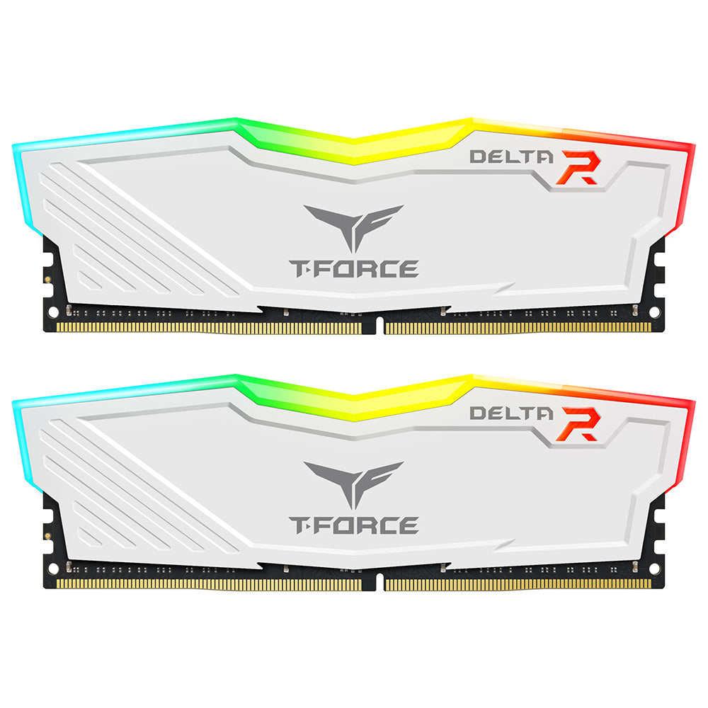 TEAM T-FORCE DELTA RGB | DDR4 desktop RAM | 16GB 3200MHz CL16 | White 2 x 8GB