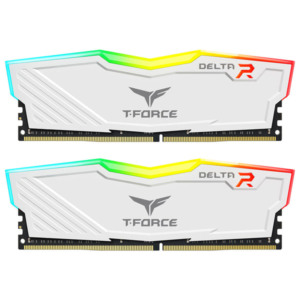 TEAM T-FORCE DELTA RGB | DDR4 desktop RAM | 16GB 3200MHz CL16 | White 2 x 8GB