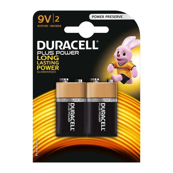 Duracell Plus Power | 9V alkaline batteries | Pack of 2