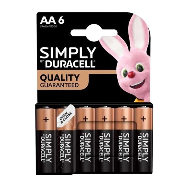 Duracell Simply | AA alkaline batteries | Pack of 6