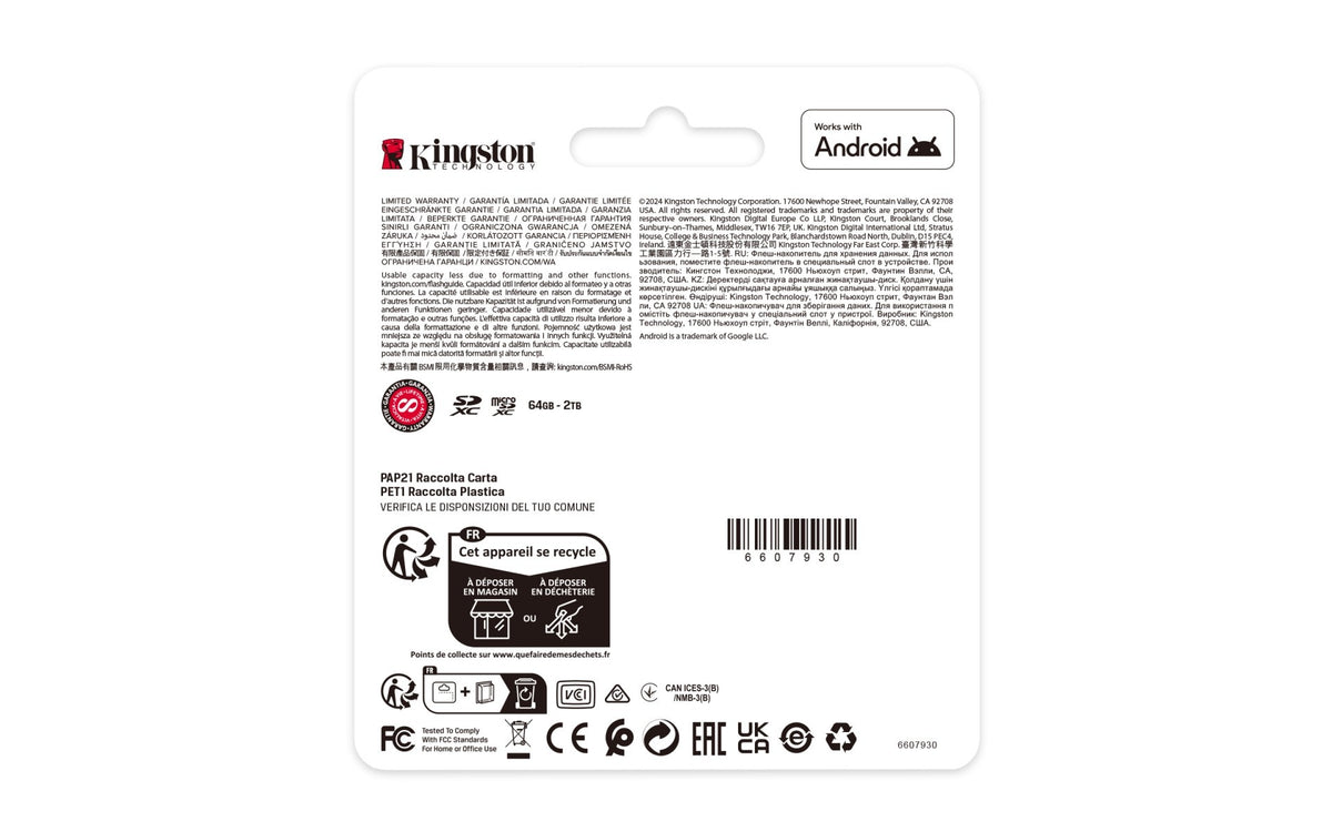Kingston Canvas Select Plus | 64GB microSDXC card | UHS-I U1 A1 V10 | SD adapter