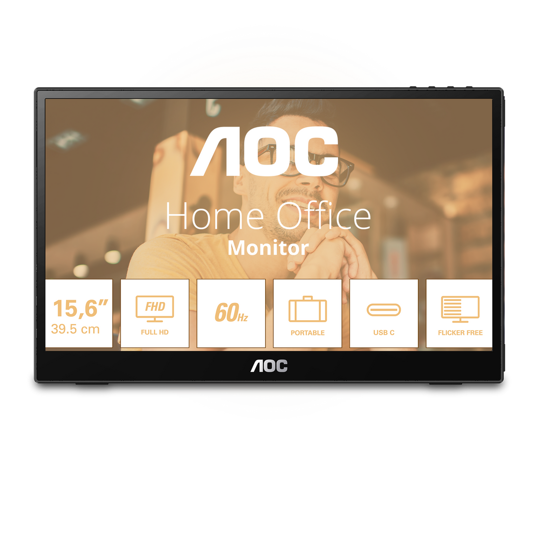 AOC 16T3EA | Portable monitor | 15.6-inch Full HD IPS | USB-C