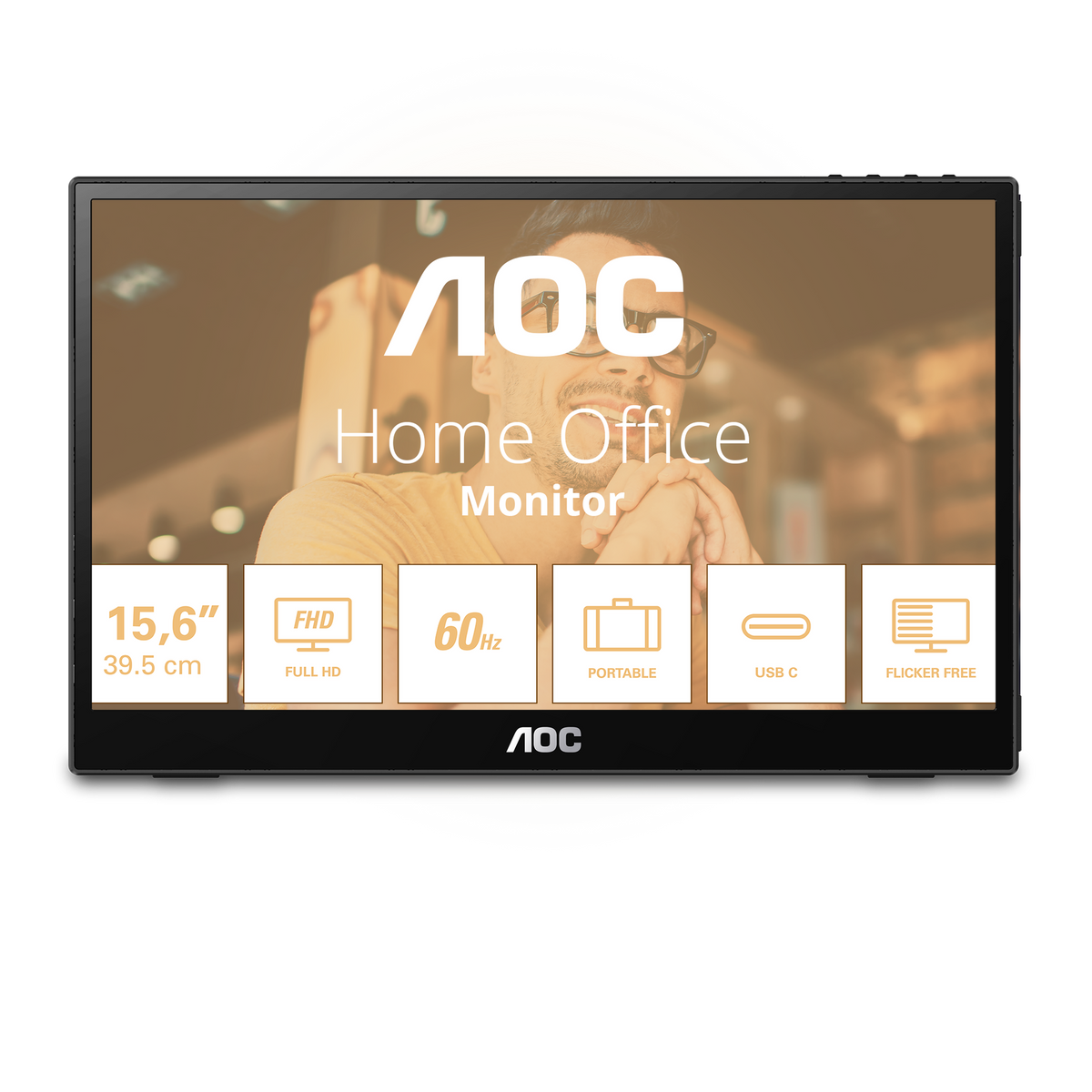 AOC 16T3EA | Portable monitor | 15.6-inch Full HD IPS | USB-C