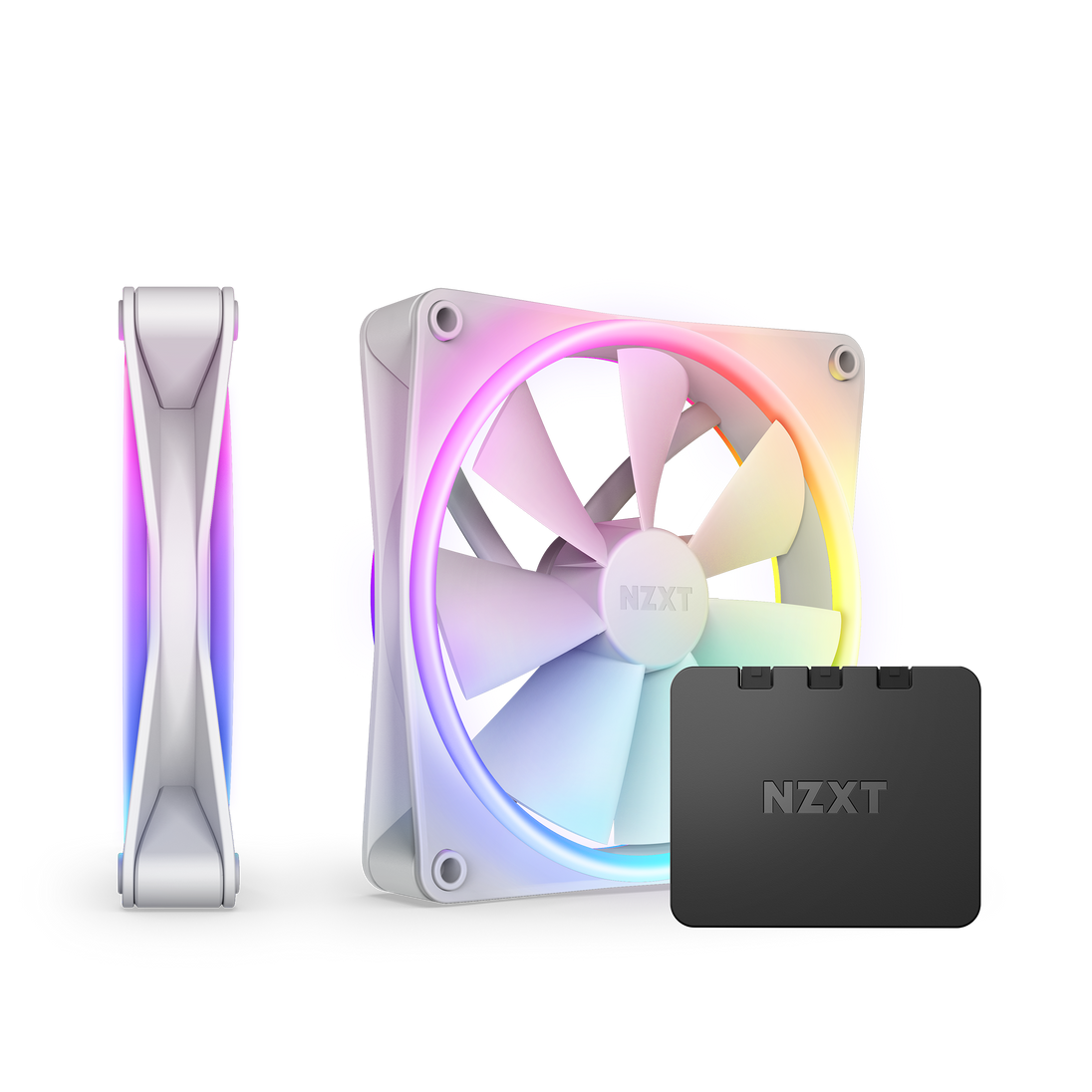 NZXT F140 RGB Duo Twin Pack | 140mm case fans | PWM RGB | White 2-pack