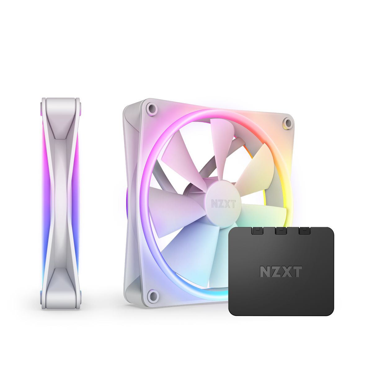 NZXT F140 RGB Duo Twin Pack | 140mm case fans | PWM RGB | White 2-pack