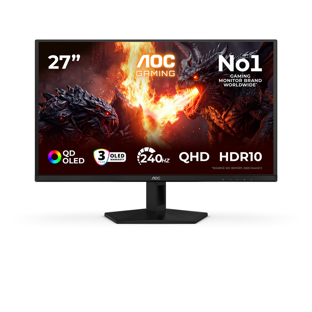 AOC Q27G41ZDF | QD-OLED gaming monitor | QHD 240Hz | 26.5 inch black