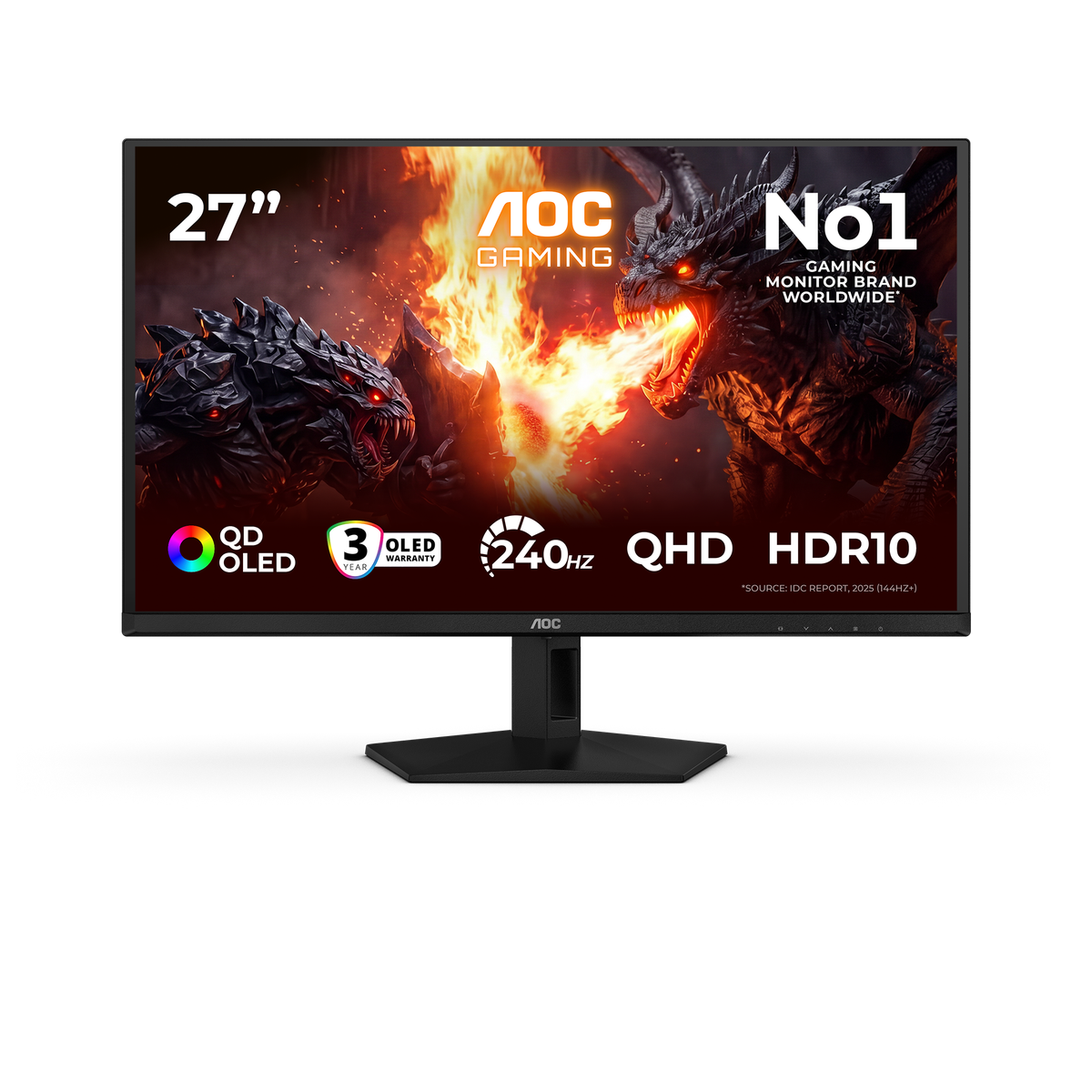 AOC Q27G41ZDF | QD-OLED gaming monitor | QHD 240Hz | 26.5 inch black